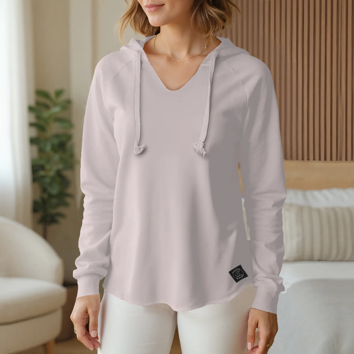 Womens Lightweight Wash Hooded Sweatshirt