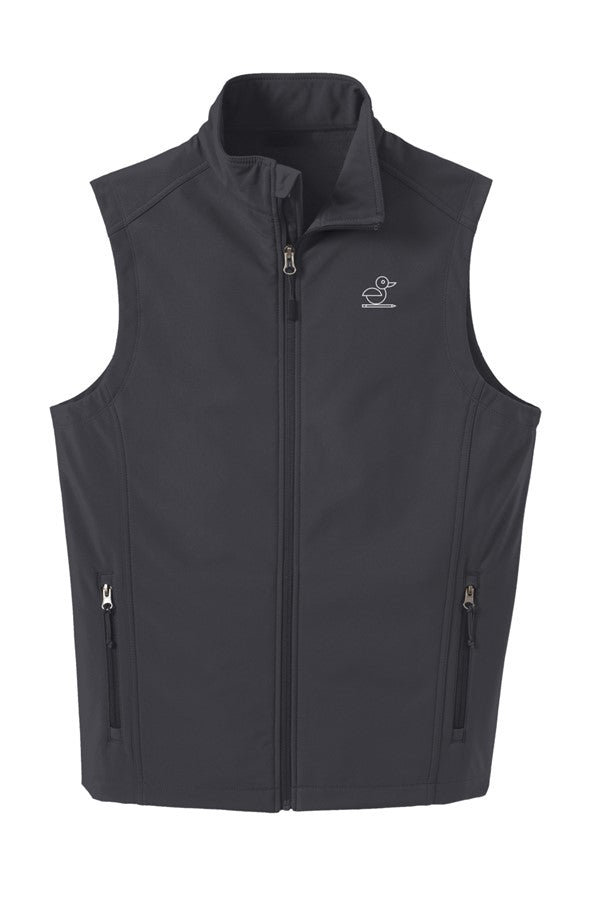 Mens Soft Shell Vest Black Embroidered Smart Duck logo